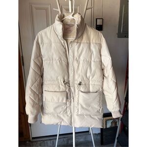 Toast Society Aries Puff Winter Coat Jacket Off White Size S (A)